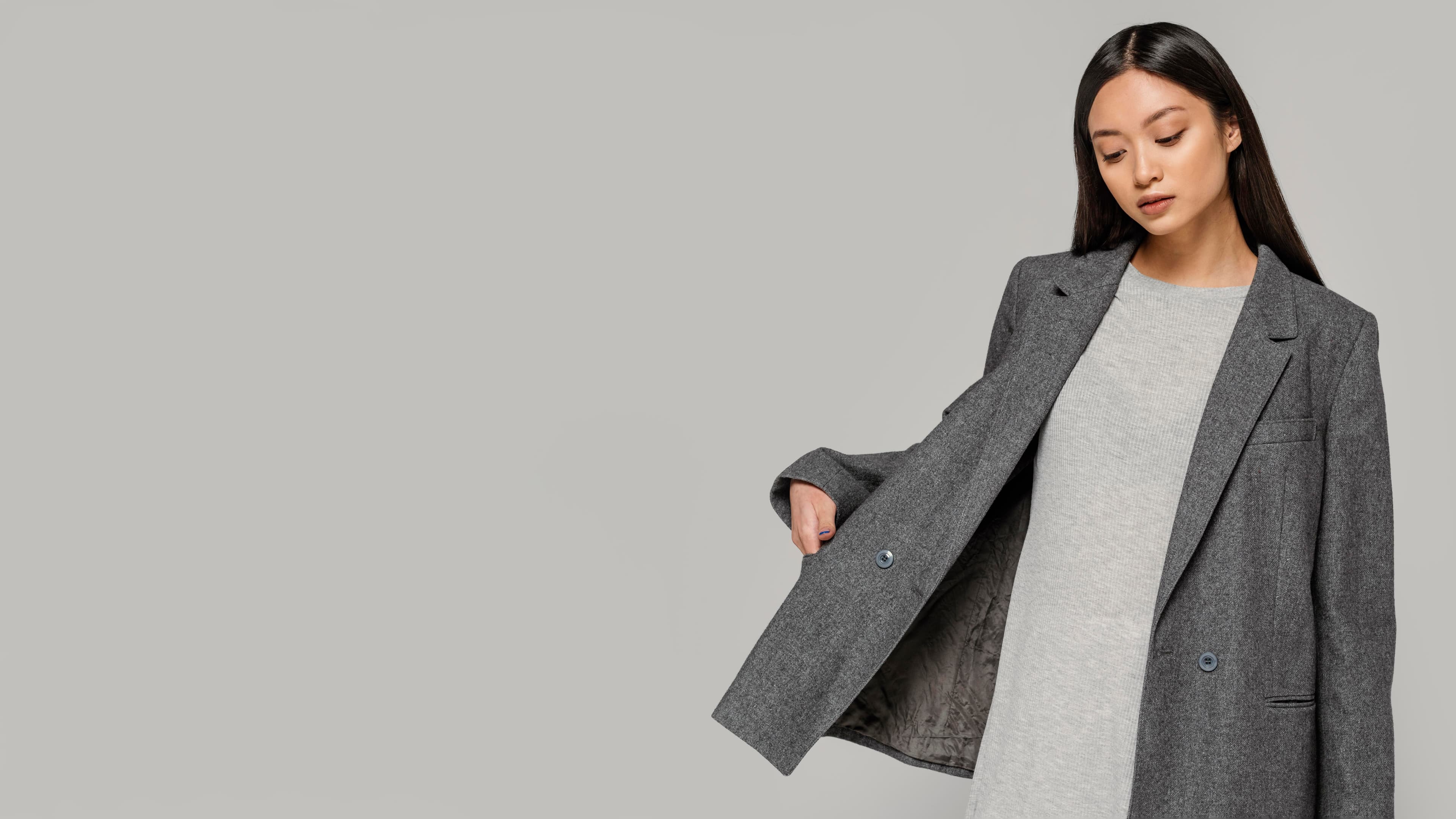 Woman wearing modern sustainable clothing