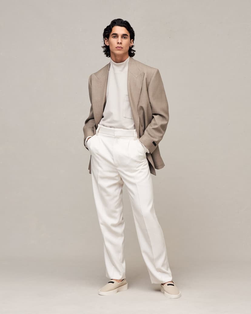 Customer wearing quality sustainable clothing